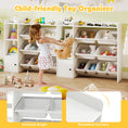 Load image into Gallery viewer, Kids Toy Storage and Bookshelf with Open Shelves and Single-door Cabinet