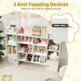 Load image into Gallery viewer, Kids Toy Storage and Bookshelf with Boxes and Open Shelves