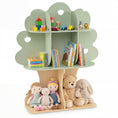 Load image into Gallery viewer, Kids Tree Bookshelf 45" Tall Freestanding Bookcase with Open Shelves-Green