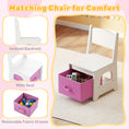 Load image into Gallery viewer, Kids Vanity Set Princess Girls Makeup Vanity Desk with Chair and 3-Color LED Lighted Mirror