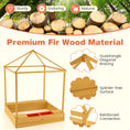 Load image into Gallery viewer, Kids Wooden Sandbox with Canopy Large Sand Pit with Mesh Windows and Bottom Liner-Multicolor