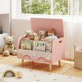 Load image into Gallery viewer, Kids Wooden Toy Box with Front Bookshelf and 4 Solid Wood Legs for Playroom