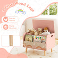 Load image into Gallery viewer, Kids Wooden Toy Box with Front Bookshelf and 4 Solid Wood Legs for Playroom