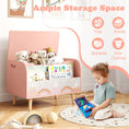 Load image into Gallery viewer, Kids Wooden Toy Box with Front Bookshelf and 4 Solid Wood Legs for Playroom