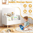 Load image into Gallery viewer, Kids Wooden Toy Box with Front Bookshelf and 4 Solid Wood Legs for Playroom
