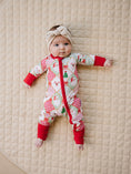 Load image into Gallery viewer, Bamboo Zip Romper | Santa Patchwork