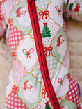 Load image into Gallery viewer, Bamboo Zip Romper | Santa Patchwork