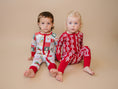 Load image into Gallery viewer, Bamboo Zip Romper | Red Bows