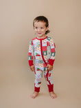 Load image into Gallery viewer, Bamboo Zip Romper | Christmas Patchwork