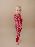 Load image into Gallery viewer, Bamboo Zip Romper | Red Bows