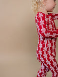 Load image into Gallery viewer, Bamboo Zip Romper | Red Bows