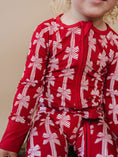 Load image into Gallery viewer, Bamboo Zip Romper | Red Bows