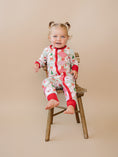 Load image into Gallery viewer, Bamboo Zip Romper | Santa Patchwork