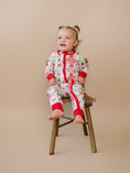 Load image into Gallery viewer, Bamboo Zip Romper | Santa Patchwork