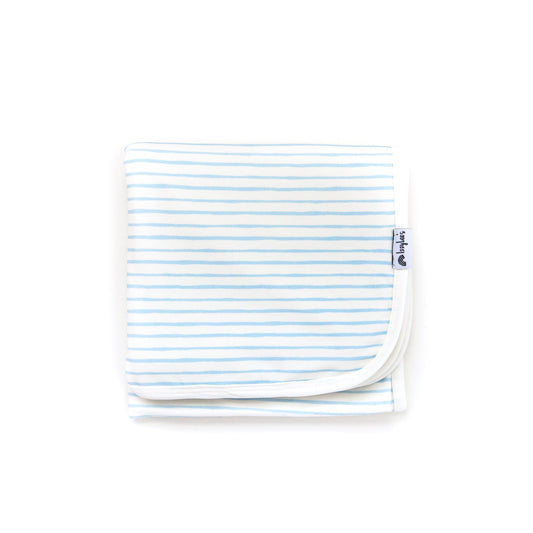 Sky Blue Stripe Organic Blanket