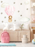 Load image into Gallery viewer, Baby animal inside Hot Air Balloon - Fabric Nursery Wall Art Decals