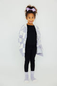 Load image into Gallery viewer, Lavender Checker Bow Cozy Cardigan