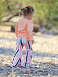 Load image into Gallery viewer, Halloween Letter Bleached Top + Striped Flared Pants
