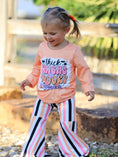 Load image into Gallery viewer, Halloween Letter Bleached Top + Striped Flared Pants