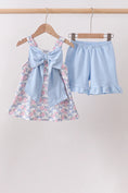Load image into Gallery viewer, BLUE FLORAL BOW SET