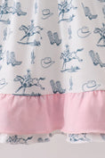 Load image into Gallery viewer, PINK COWBOY RUFFLE DRESS