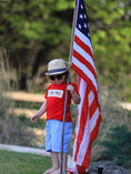 Load image into Gallery viewer, 4th of july Flag Embroidery Smocking Boys Set