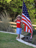 Load image into Gallery viewer, 4th of july Flag Embroidery Smocking Boys Set
