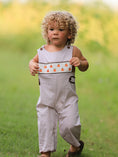 Load image into Gallery viewer, Fall Halloween & Thanksgiving Pumpkin Smock Embroidered Boys Romper