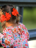 Load image into Gallery viewer, Fall Halloween & Thanksgiving Pumpkin Bow Smock Embroidered Floral Dress