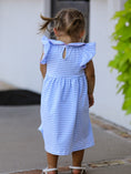 Load image into Gallery viewer, Back To School Girls Stripe Pencil Applique Bow Dress