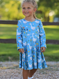Load image into Gallery viewer, Fall Goose Print Girls Long Sleeve Twirl Dress