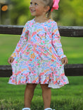 Load image into Gallery viewer, Fall Butterfly Floral Print Girls Ruffle Hem Twirl Dress