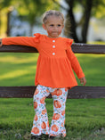Load image into Gallery viewer, Girls Fall Pumpkin Print Set