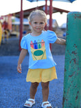 Load image into Gallery viewer, Girls Back To School Crayon Applique Top Shorts Set