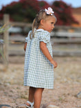 Load image into Gallery viewer, Fall Halloween & Thanksgiving Pumpkin Applique Plaid Green Girls Dress