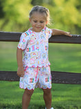 Load image into Gallery viewer, PREORDER Back to School Print Girl Short Set Scallop Hem