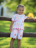 Load image into Gallery viewer, PREORDER Back to School Print Girl Short Set Scallop Hem
