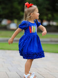 Load image into Gallery viewer, Girls Back To School Crayon Twirl Dress Ruffle Applique