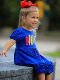 Load image into Gallery viewer, Girls Back To School Crayon Twirl Dress Ruffle Applique