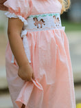 Load image into Gallery viewer, Western Horse Embroidery Girls Dress Lace Petals Collar Puff Sleeve