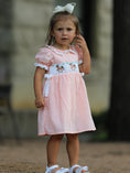 Load image into Gallery viewer, Western Horse Embroidery Girls Dress Lace Petals Collar Puff Sleeve