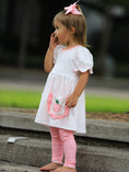 Load image into Gallery viewer, Back To School Girls' Apple Applique Set with Pockets