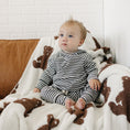Load image into Gallery viewer, Charcoal Stripe Ribbed Hooded Set