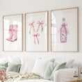 Load image into Gallery viewer, Trendy Pink Wall Art Prints Preppy Room Decor Set