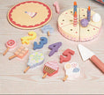 Load image into Gallery viewer, Wooden Birthday Cake Toy: 24-Piece Montessori Pretend Play Set