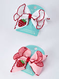 Load image into Gallery viewer, Strawberry Embroidered Girls Hairpin 4 Inches