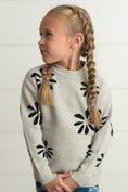 Load image into Gallery viewer, Gray Flower Sweater