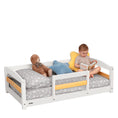 Load image into Gallery viewer, Crib Size Wooden Floor Bed Frame with Rails for Toddlers Age 1–3