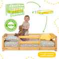 Load image into Gallery viewer, Crib Size Wooden Floor Bed Frame with Rails for Toddlers Age 1–3