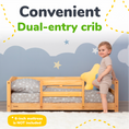 Load image into Gallery viewer, Crib Size Wooden Floor Bed Frame with Rails for Toddlers Age 1–3